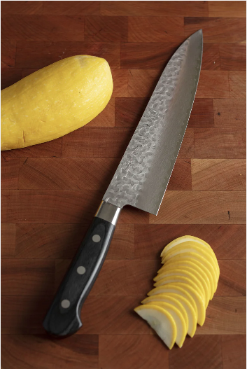 KIKUICHI CUTLERY  WGAD Series Elite Warikomi Damascus Tsuchime Santoku 6.7 Inch
