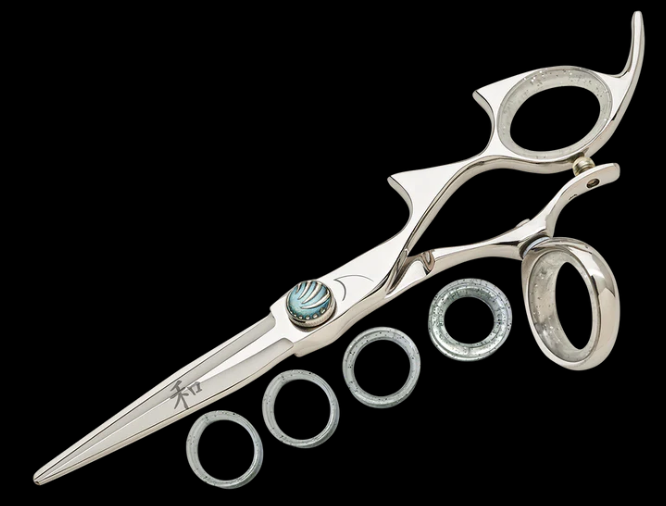 Shark Fin Beauty Shears Right Hand Double Shark Swivel Stainless 5.5 Inch Cutting Shear RDSSWSL55