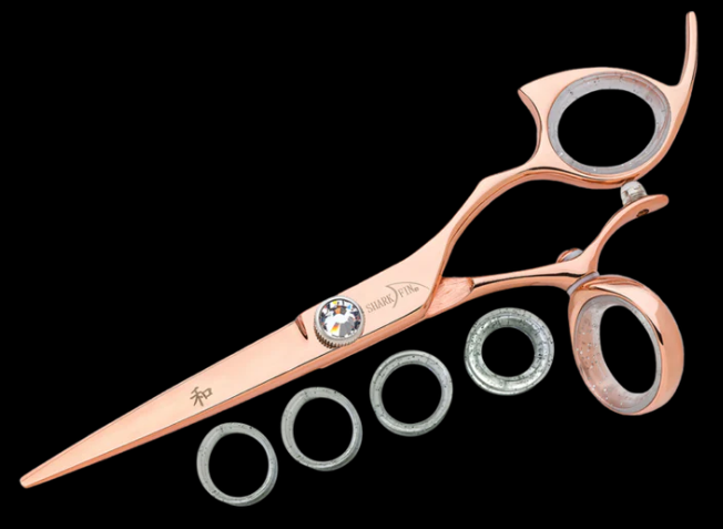 Shark Fin Beauty Shear Right Hand Professional Swivel Rose Gold 6.25 Inch Cutting Shear RPRSWRG62